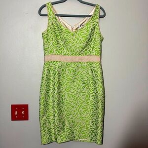 Maggy London rose and lime sheath dress 10